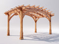 Tonnelle de jardin - Bois - 360 x 320 x 275 cm - Bois miel clair - Style classique cintré