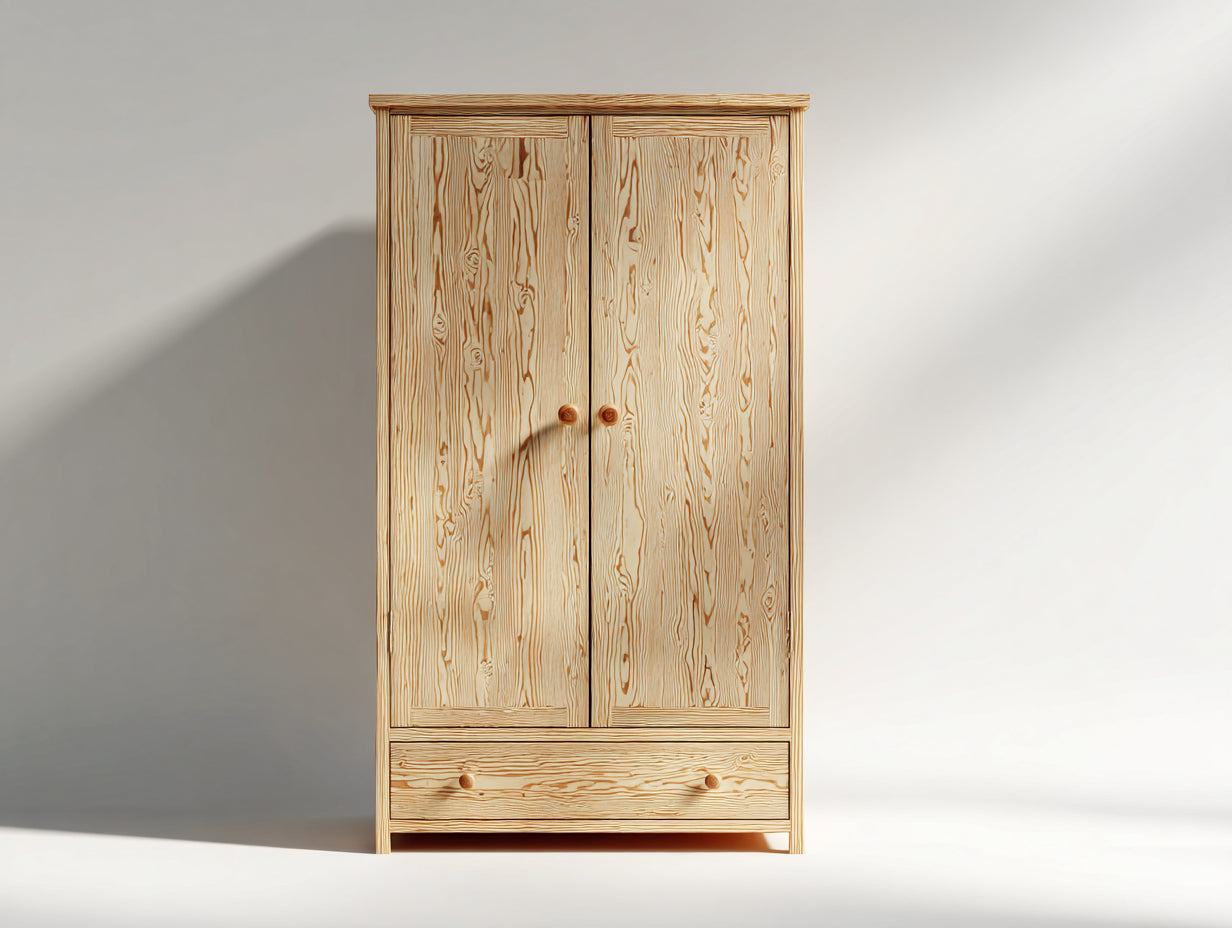 Armoire - Bois - 98 x 54 x 188 cm - Bois naturel - Style rustique