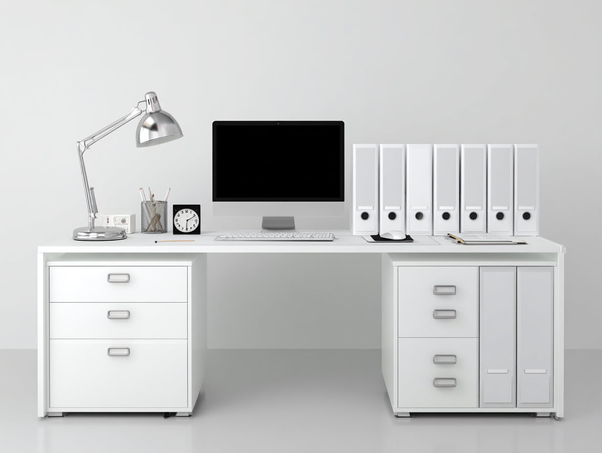 Bureau - Panneaux de bois - 170 x 65 x 76 cm - Blanc - Moderne