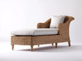 Bain de soleil - Rotin tressé-Tissu - 194 x 84 x 93 cm - Brun doré-Blanc cassé - Style classique surélevé