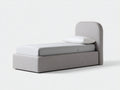 Lit simple - Tissu - 204 x 104 x 112 cm - Gris clair - Style moderne compact