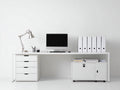 Bureau - Panneaux de bois - 170 x 60 x 75 cm - Blanc - Épuré