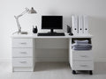 Bureau - Panneaux de bois - 145 x 60 x 75 cm - Blanc - Contemporain