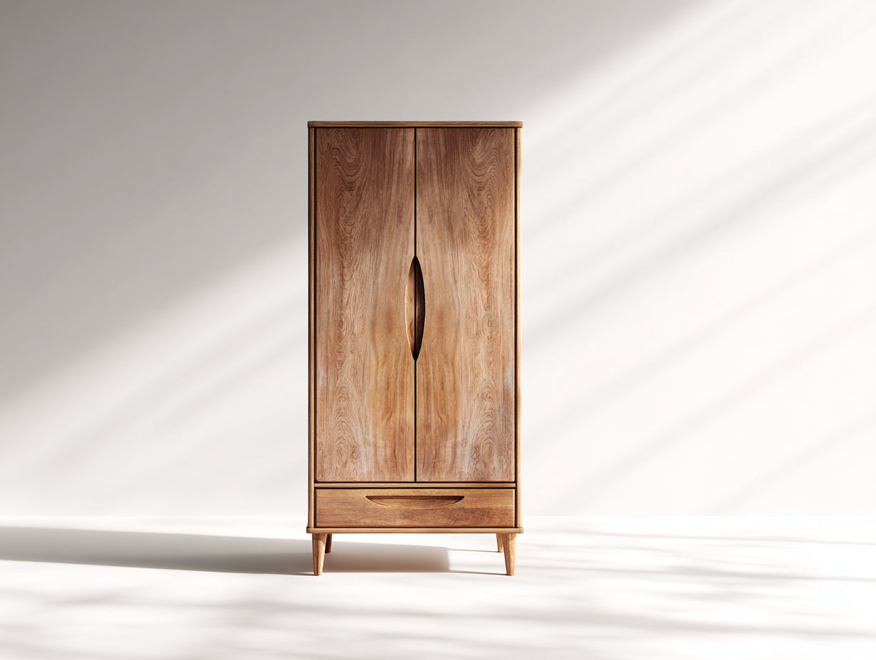 Armoire - Bois - 82 x 48 x 188 cm - Noyer - Style moderne