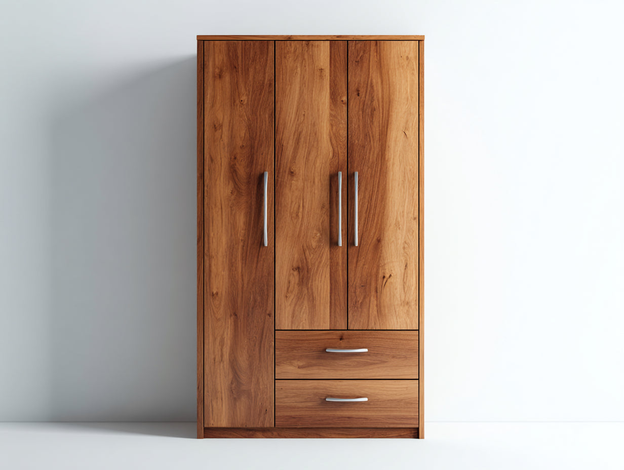 Armoire - Bois - 120 x 56 x 194 cm - Brun miel - Style moderne